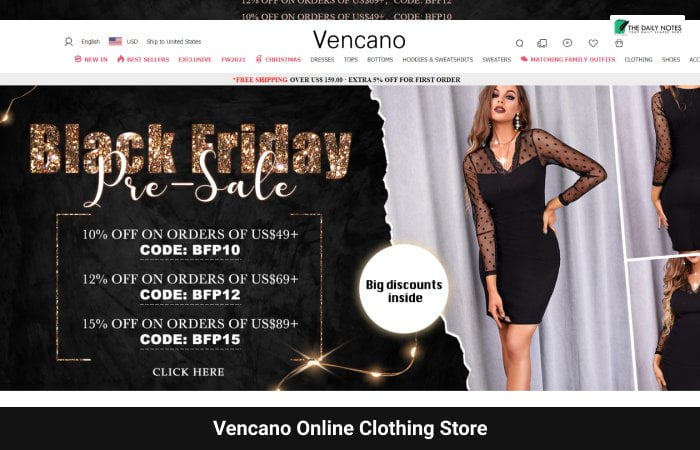 Vencano Online Clothing Store