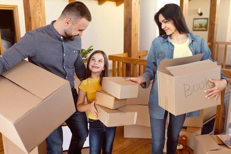 family moving house