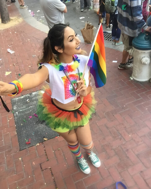 White Shirt Paired With Rainbow Colored Tutu